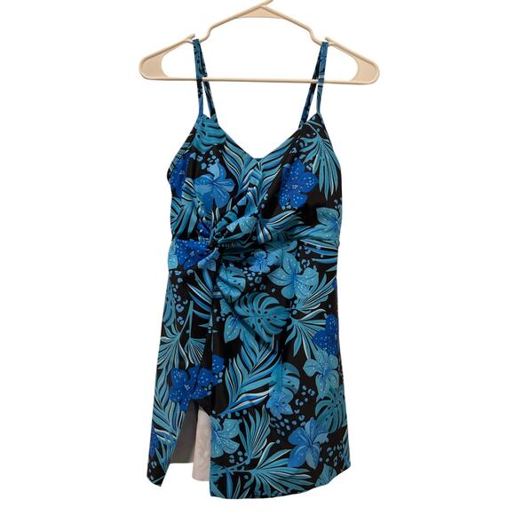 Grace Karin V-neck Tummy Control One Piece Swimdress Swimsuit NWT Size M - Picture 3 of 10